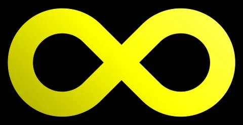 Infinity symbol yellow - gradient standard - isolated - vector Stock Illustration