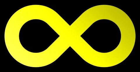 Infinity symbol yellow - gradient standard - isolated - vector Illustrazione stock