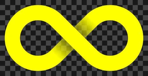 Infinity symbol yellow - simple with transparency eps 10 - isolated - vector Stock Illustration