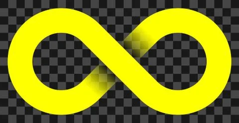 Infinity symbol yellow - simple with transparency eps 10 - isolated - vector Ilustração Stock