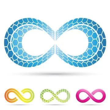 Infinity symbols with mosaic pattern Illustrazione stock