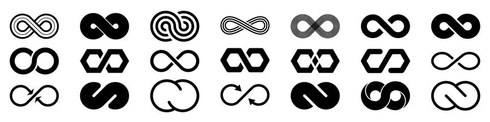 Infinity symbols in set Stock Illustration