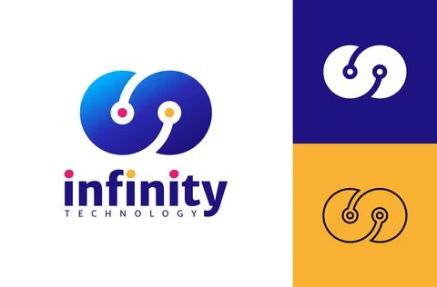 Infinity Tech logo vector template, Creative Infinity logo design concept. Stock Illustration