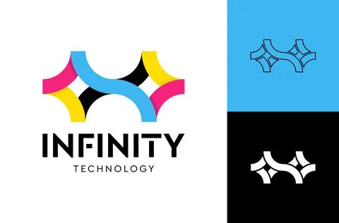 Infinity Tech logo vector template, Creative Infinity logo design concept. Stock Illustration