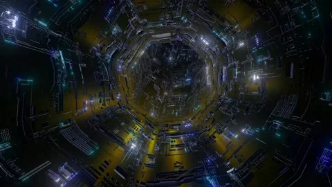Infinity techno sci fi tunnel Stock Footage 158821471