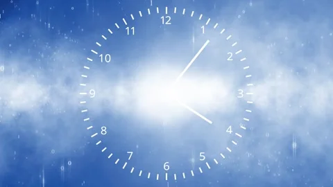 Infinity time clock with binary numbers looping Stock Footage 333215695
