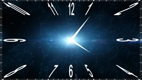 Infinity time clock on cosmos light loop background Stock Footage 333715056