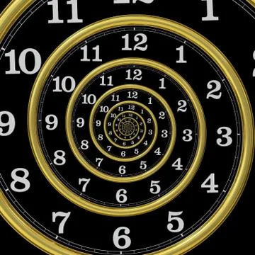 Infinity Time Spiral, 3D rendering Stock Illustration