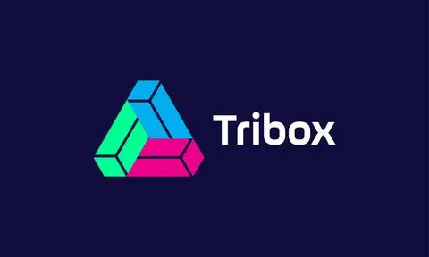 Infinity triangle beams concept logo vector simple design solid sign concep.. Stock Illustration