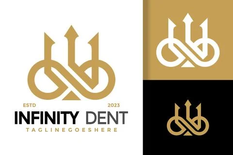 Infinity Trident Logo vector icon illustration 스톡 일러스트