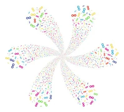 Infinity Twirl Abstract Flower 스톡 일러스트