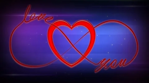 Infinity Valentine Red on Purple Stock Footage 33791221