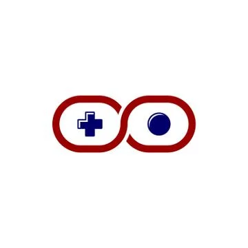 Infinity video game joystick console theme logo template Stock Illustration