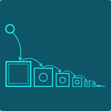 Infinity Visual - Hilbert's Hotel Room-Shift Sequence Stock Illustration
