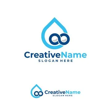 Infinity water logo design vector template, Creative infinity water drop lo.. Stock Illustration