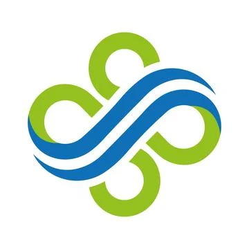 Infinity Wave Logo Design Modern Connection Branding Stock Illustration