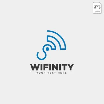 Infinity wifi connection logo template vector illustration icon element isola Stock Illustration