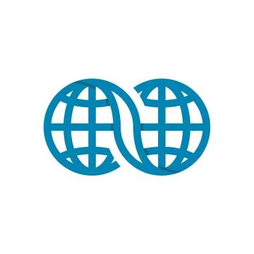 Infinity World Globe Icon Vector Logo Template Stock Illustration