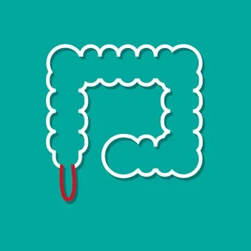 Inflamed appendix in flat style Illustrazione stock