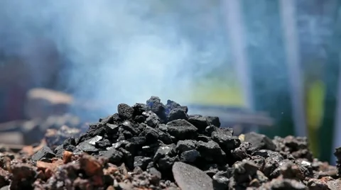 Inflames coal forge Stock Footage 64479739