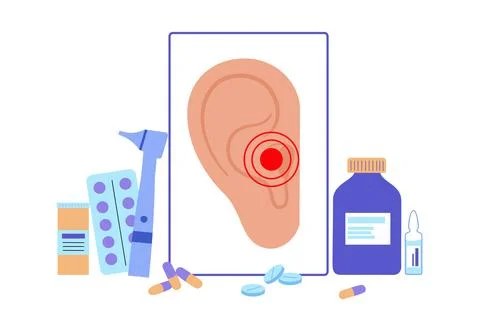 Inflammation in ear Illustrazione stock