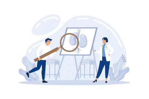 Inflammation Of The Kidney flat vector illustration. Kidneys Stones And Inf.. Stock Illustration