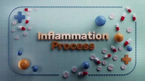 Inflammation Process text animation on 3D medical background Stock Footage 319431072