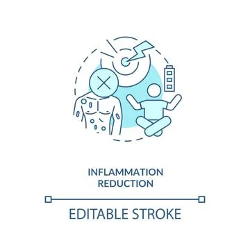 Inflammation reduction blue concept icon Illustrazione stock