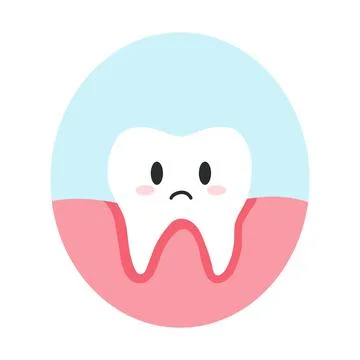 Inflammation of the roots of the tooth in cartoon flat style. Vector Stock Illustration