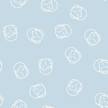Inflammation of submandibular lymph nodes line seamless pattern Stock Illustration