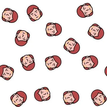 Inflammation of submandibular lymph nodes vector seamless pattern Stock Illustration