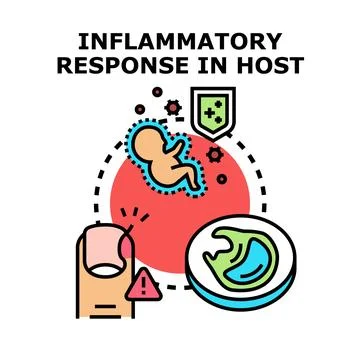 Inflammatory response in host organism causing reaction Stock Illustration