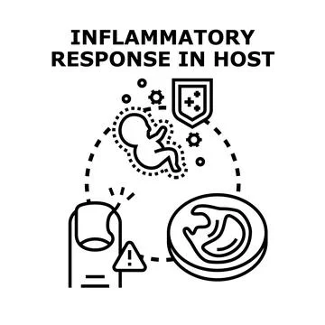 Inflammatory response in host organism causing reaction Stock Illustration