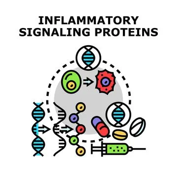 Inflammatory signaling proteins causing cellular immune response Stock Illustration