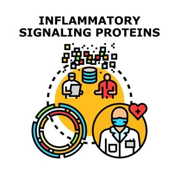 Inflammatory signaling proteins vector concept illustration Stock Illustration
