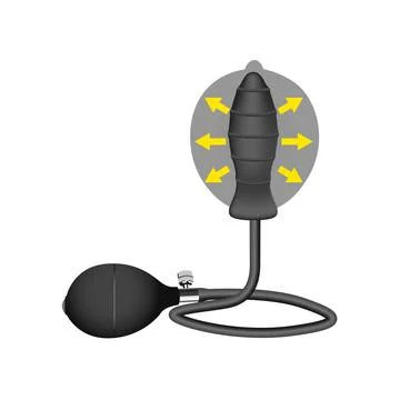 Inflatable Anal Butt Plug, Vaginal Anal Dilator Expandable Silicone Sex Toys Stock Illustration