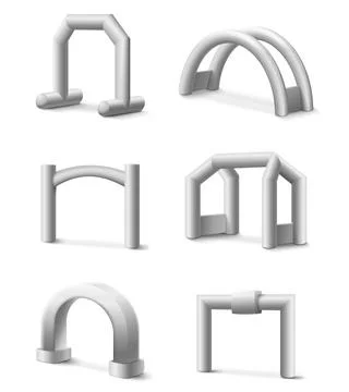 Inflatable arch gates of different shapes for sports competition Stock Illustration
