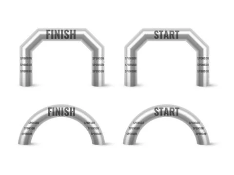 Inflatable Arch Set Isolated Vector. Place For Sponsors Advertising. Stock Illustration