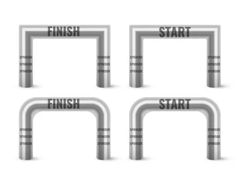 Inflatable Arch Set Isolated Vector. Place For Sponsors Advertising. Stock Illustration