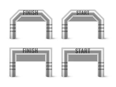Inflatable Arch Set Isolated Vector. Place For Sponsors Advertising. Stock Illustration