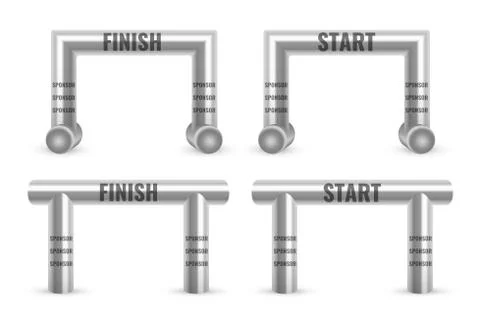 Inflatable Arch Set Isolated Vector. Place For Sponsors Advertising. Stock Illustration