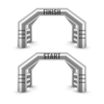 Inflatable Arch Set Isolated Vector. Place For Sponsors Advertising. Stock Illustration