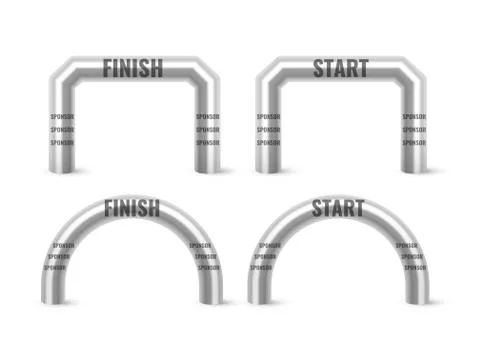 Inflatable Arch Set Isolated Vector. Place For Sponsors Advertising. Stock Illustration
