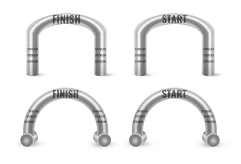 Inflatable Arch Set Isolated Vector. Place For Sponsors Advertising. Stock Illustration