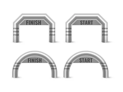 Inflatable Arch Set Isolated Vector. Place For Sponsors Advertising. Stock Illustration