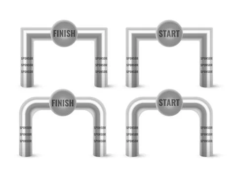 Inflatable Arch Set Isolated Vector. Place For Sponsors Advertising. Stock Illustration