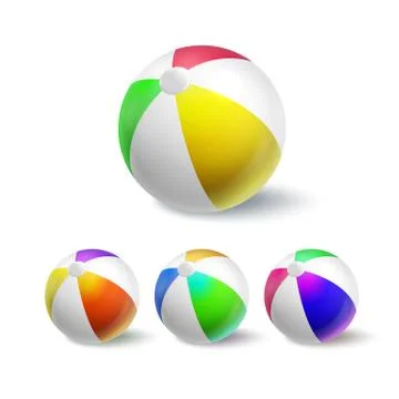 Inflatable Ball For Playing In Pool Set Vector Illustrazione stock