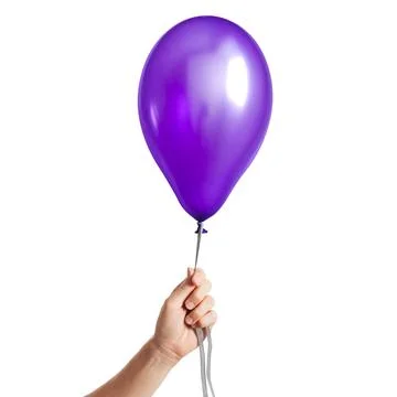 A Inflatable balloon in a hand on the white background Photos