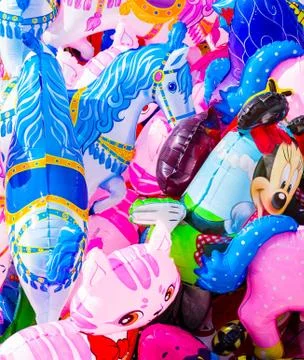 Inflatable balloons on the pilgrimage Stock Photos