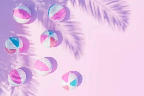 Inflatable balls on pink background イラスト素材